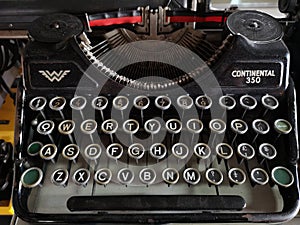 Old vintage retro typewriter keyboard