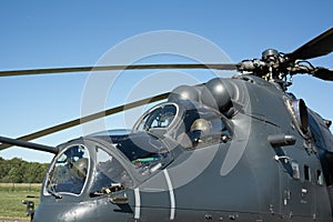 Old vintage russian and soviet military attack helicopter