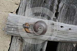 Old vintage rusty padlock