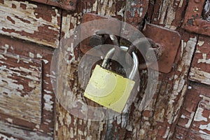 Old vintage rusty padlock