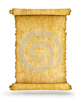 Old vintage scroll isolated