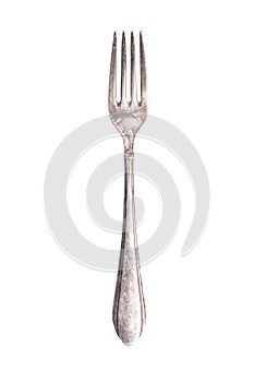 Old vintage silver fork