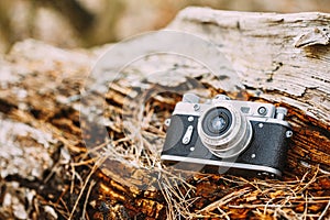 Old Vintage Small-Format Rangefinder Camera, 1950-1960s.