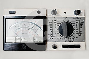 Old vintage soviet digital ammeter electrical tester multimeter