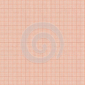 Aged old grunge grid millimeter paper seamless pattern. Close up of orange sepia graph paper texture