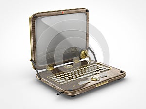 Old vintage steam punk laptop computer