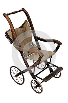 Old vintage styled baby carriage-stroller