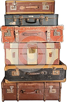 Old Vintage Suitcase, Suitcases, Isolated, Luggage