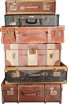 Old Vintage Suitcase, Suitcases, Isolated, Luggage photo