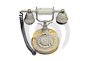 Old vintage telephone isolated