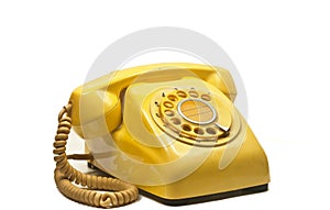 Old Vintage Telephone on White