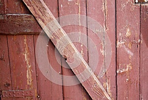 Old vintage textured background of mahogany door boards from the inside
