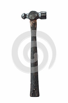 Old vintage tool hammer on white background