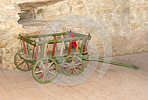 Old, vintage, traditional wood small cart from Transylvania, Romania