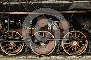 Old vintage train wheels