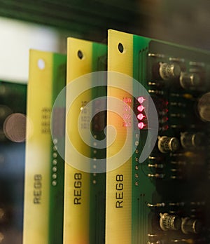 The old and vintage transistors computer chips