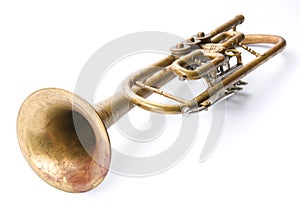 Old vintage trumpet photo