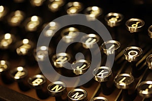 Old vintage typewriter keys