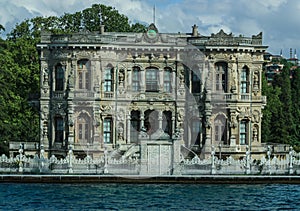 Old vintage villa alongside the Bosporus River in Istanbul, Turk