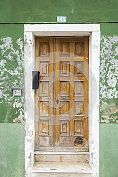 Old vintage wood door