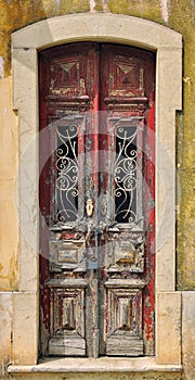 Old vintage wooden door