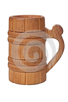 Old vintage wooden mug