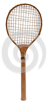 Old vintage wooden tennis racket