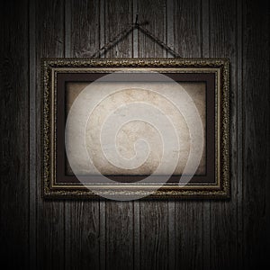 Old vintage wooden texture close-up and frame