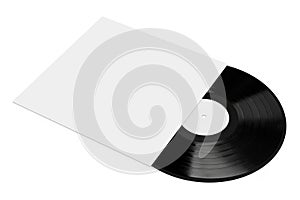 Old Vinyl Record Disk in Blank Paper Case with Free Space for Yo