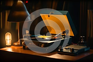 old vinyl record player generative ai