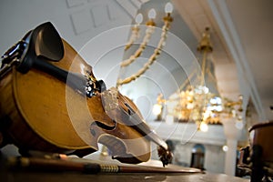 Old violin close-up