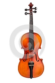 Old violin on white background