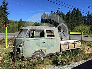 Old Volkswagon Hippy Van , Coombs, BC