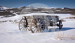 Old Wagon on the Alberta Winter Prairies