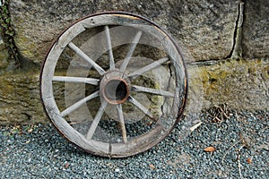 Old wagon wheel.