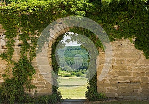 Old wall with arch