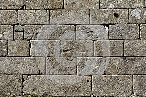 Old wall of ashlar masonry, stone background