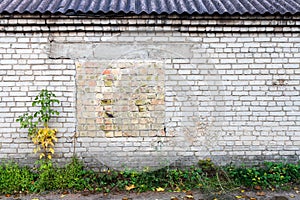 Old wall with bricked up window