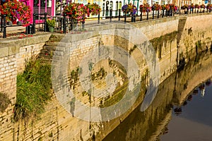 Old wall of central canal in Bridgwater