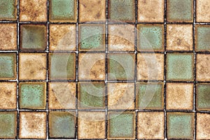 Old wall ceramic tile pattern background.