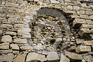 Old wall with distruction