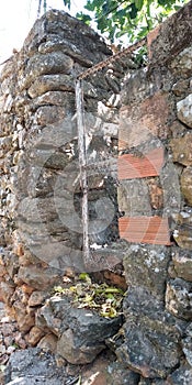 old wall entrance in old and ancient path