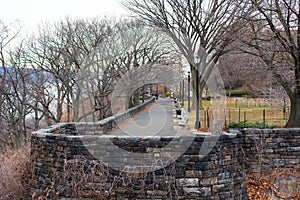 Old wall of Fort Tryon, former fortress now public park in northern Manhattan, New York.