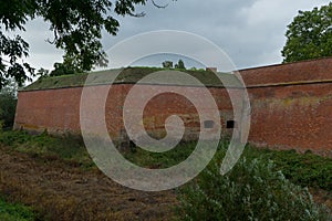 Old wall from the fortress in the german village Doemitz photo