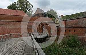 Old wall from the fortress in the german village Doemitz photo