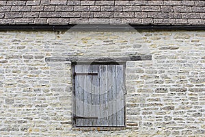 Old wall with hatch / door