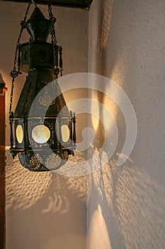 Old wall lamp, birthplace of Nobel Laureate photo