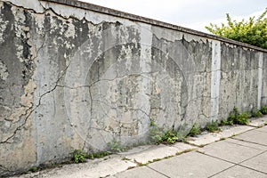 Old Wall Panoramic Texture with Cement and Gray Background