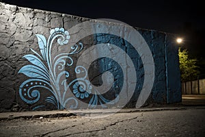 Old wall pattern texture with dark blue and black gradient photo
