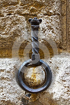 Old wall ring for fixing horses